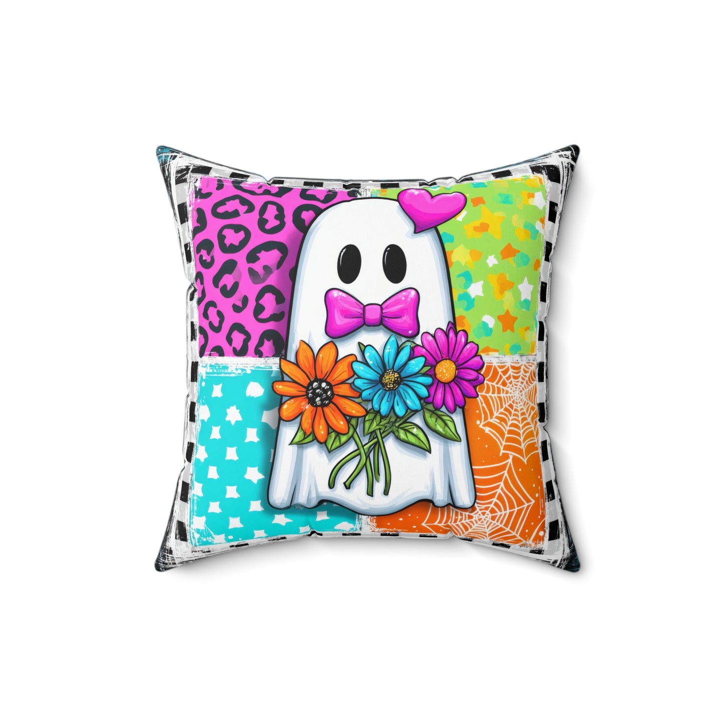 Bloom & Boo Patchwork Throw Pillow