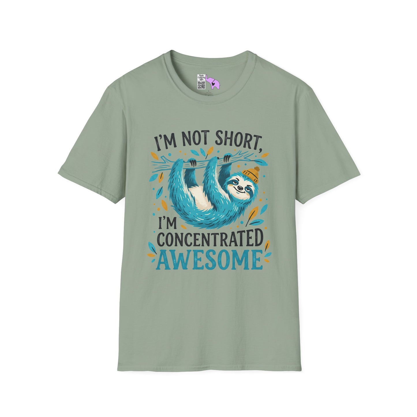 ""I'm Not Short I'm Concentrated Awesome (Sloth on Branch) Adult T-shirt