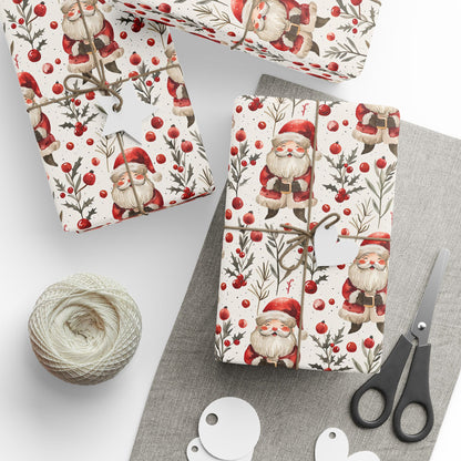 Jingle & Holly Santa Wrapping Paper