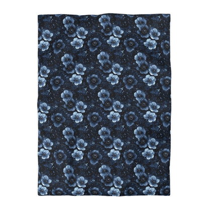 MIdnight Blossoms Microfiber Duvet Cover