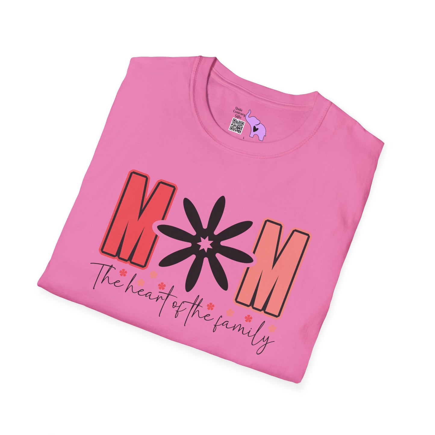 Mom The Heart Of The Family Adult T-shirt