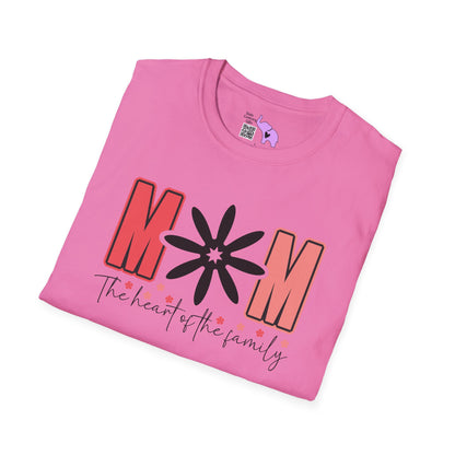 Mom The Heart Of The Family Adult T-shirt