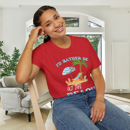I'd Rather Be At The Beach Adult T-shirt