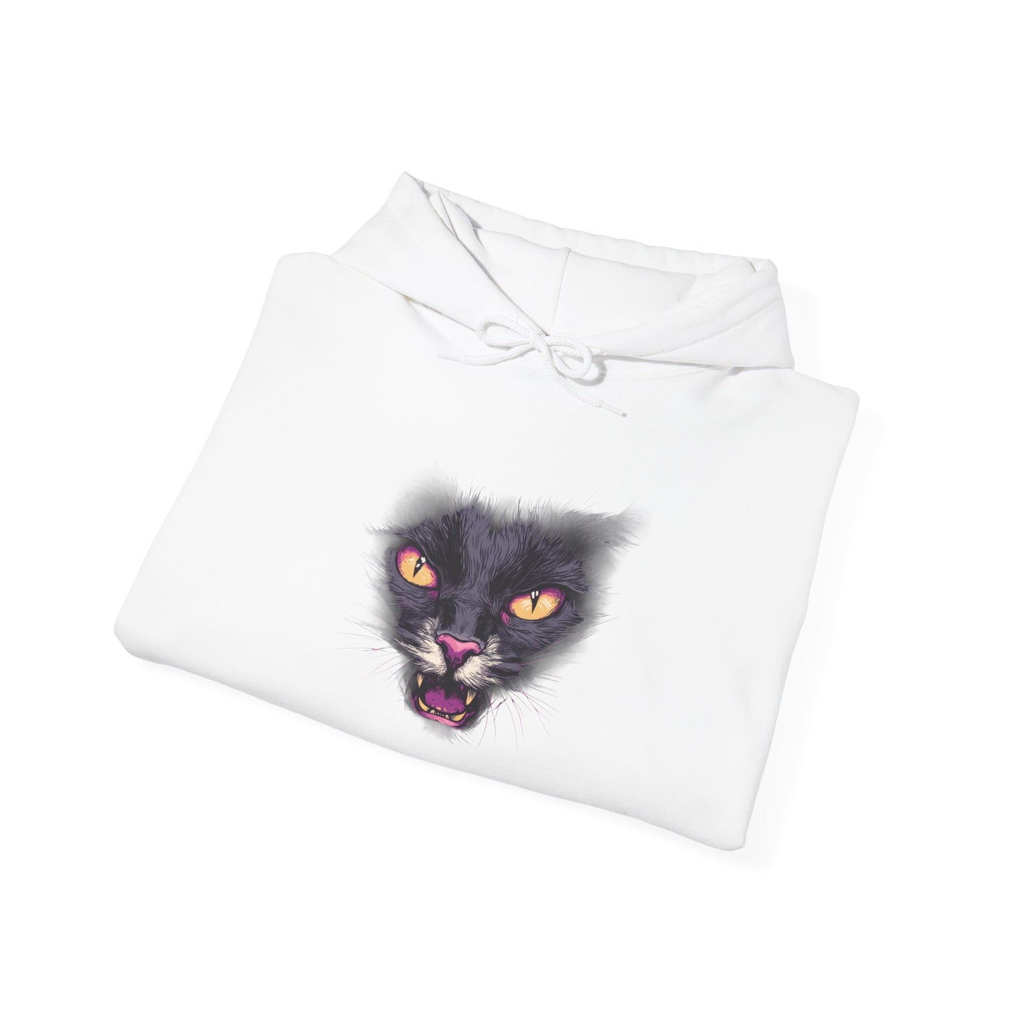 Black Cat Face Heavy Blend™ Hooded Sweatshirt