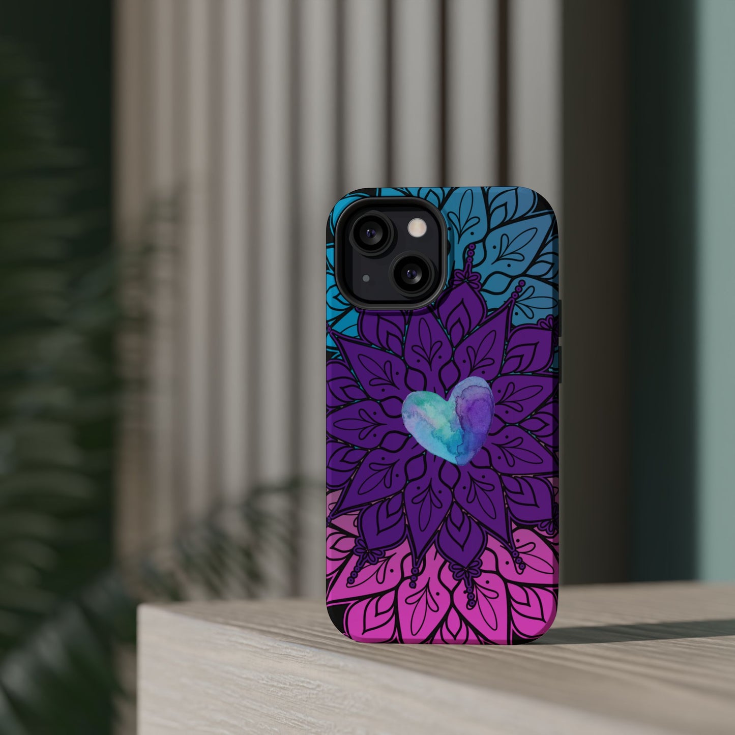 Colorful Mandala w/Heart MagSafe® Compatible Tough Case for iPhone