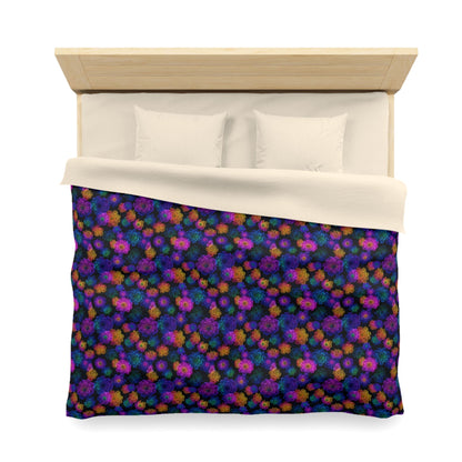Luminous Carnations Microfiber Duvet Cover