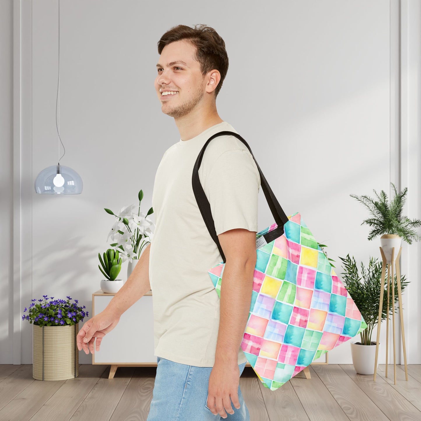 Watercolor Weave Canvas Tote Bag