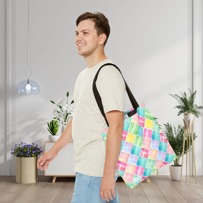 Watercolor Weave Canvas Tote Bag