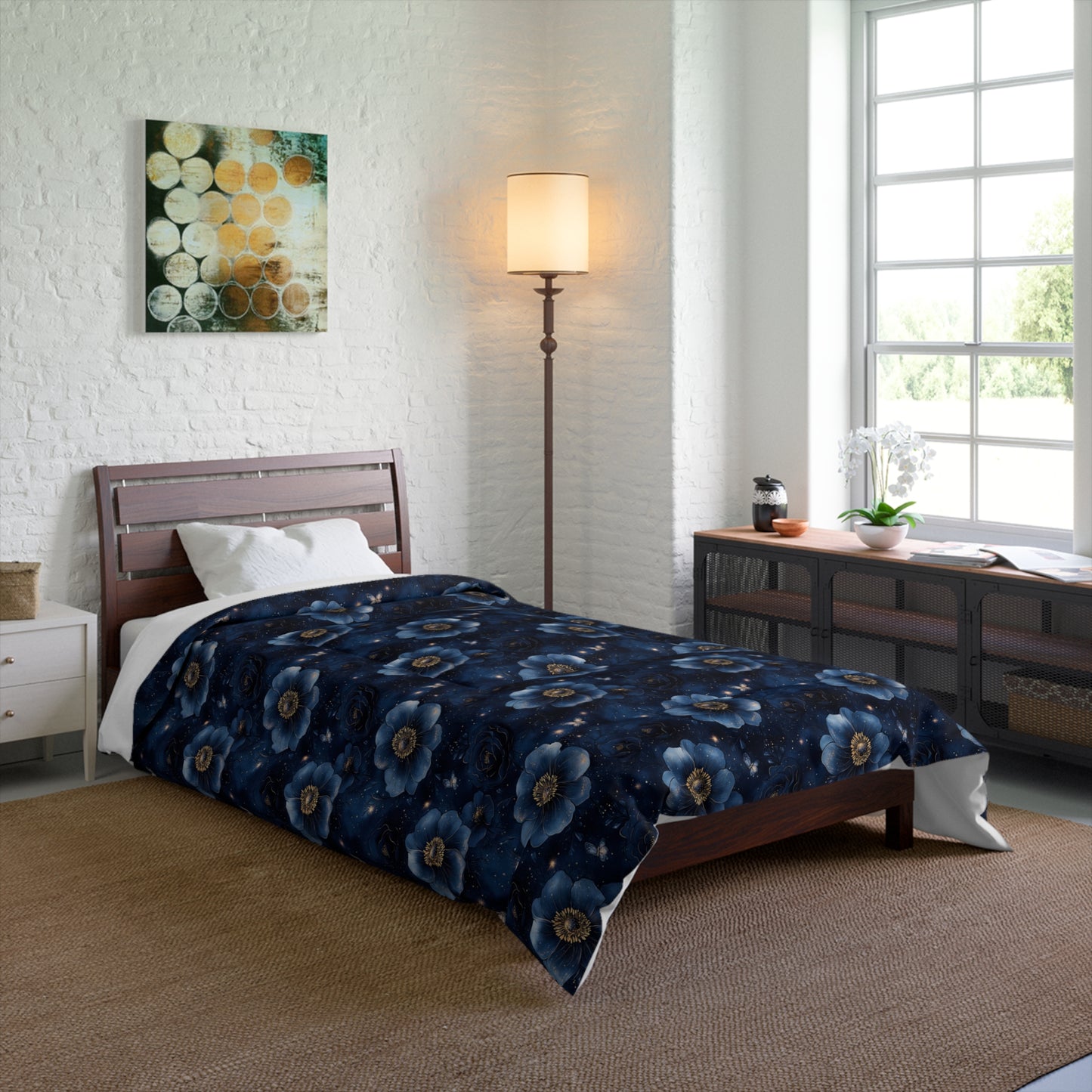Midnight Sky Blossoms Comforter
