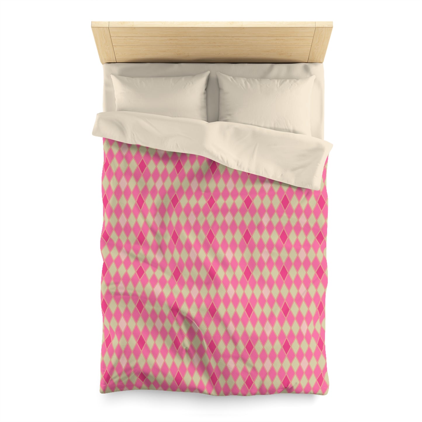 Pink Amour Harlequin Microfiber Duvet Cover