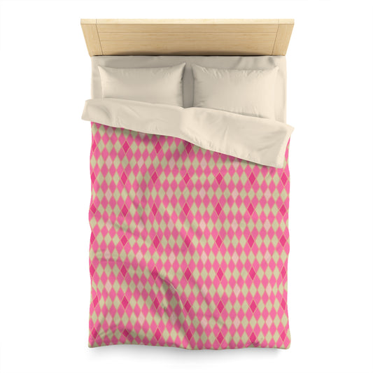 Pink Amour Harlequin Microfiber Duvet Cover