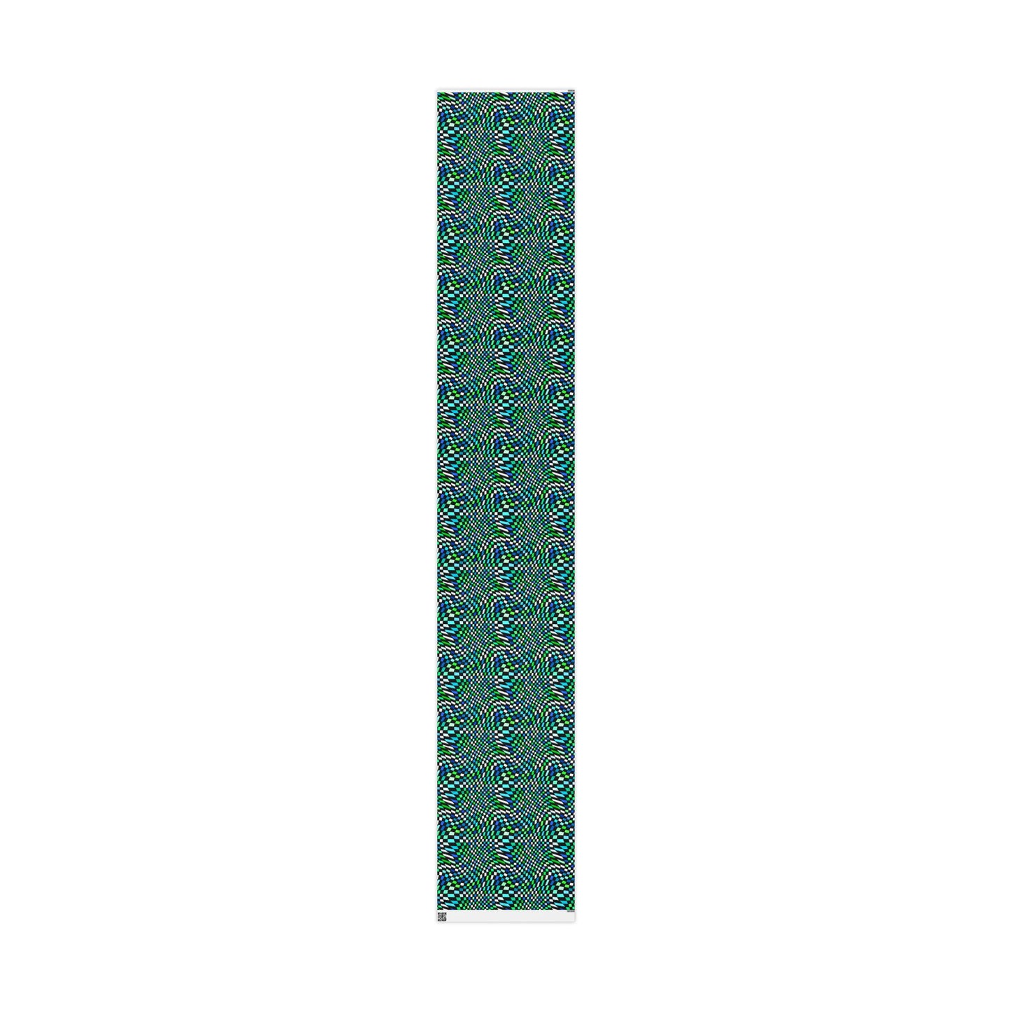 Warped Green Checkered Wrapping Paper