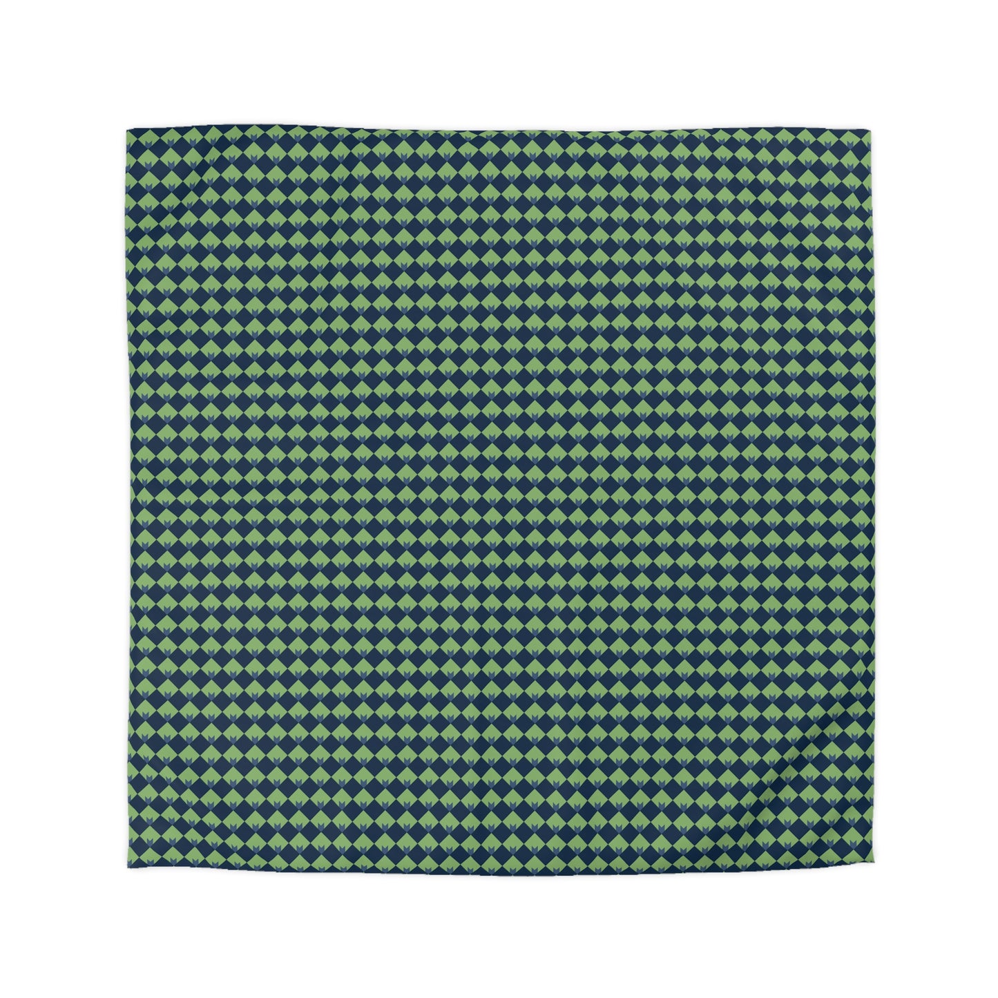 Diamond Bloom-Sage & Navy Microfiber Duvet Cover