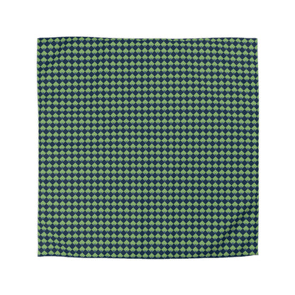 Diamond Bloom-Sage & Navy Microfiber Duvet Cover