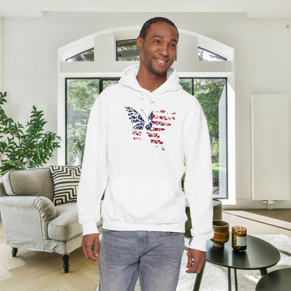 American Flag Butterfly Heavy Blend™ Hooded Sweatshirt