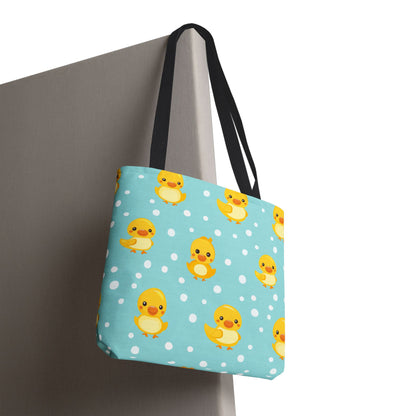 Ducky Dot Parade Canvas Tote Bag