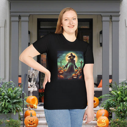 Halloween Scarecrow w/Pumpkins 4 Adult T-shirt