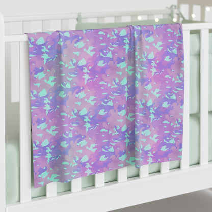 Lavender Mist Camo Baby Swaddle Blanket
