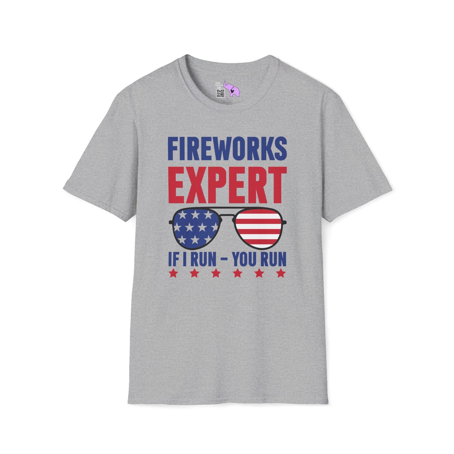Fireworks Expert If I Run You Run Adult T-shirt