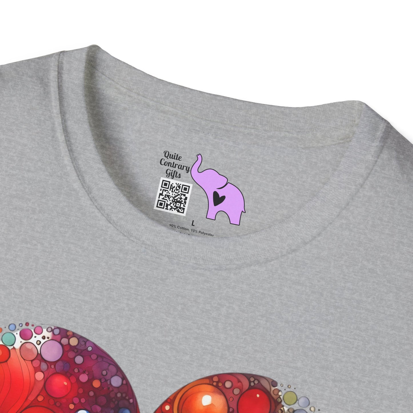 Color Burst Heart Adult T-shirt