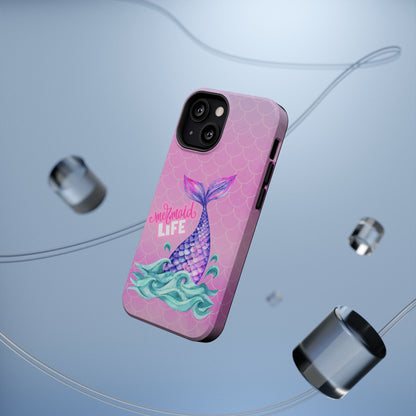 Pink Mermaid Life MagSafe® Compatible Tough Case for iPhone