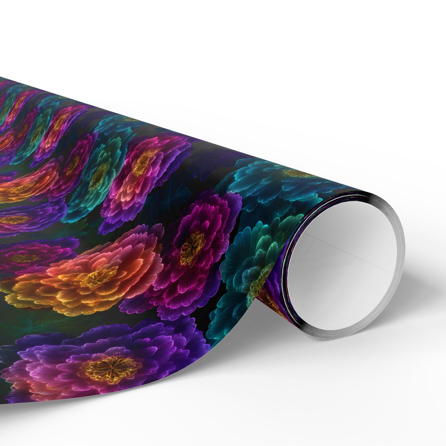Neon Whisper Blooms Wrapping Paper