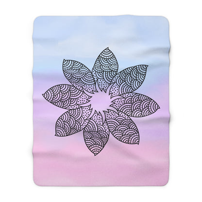 Serene Bloom Sherpa Fleece Blanket
