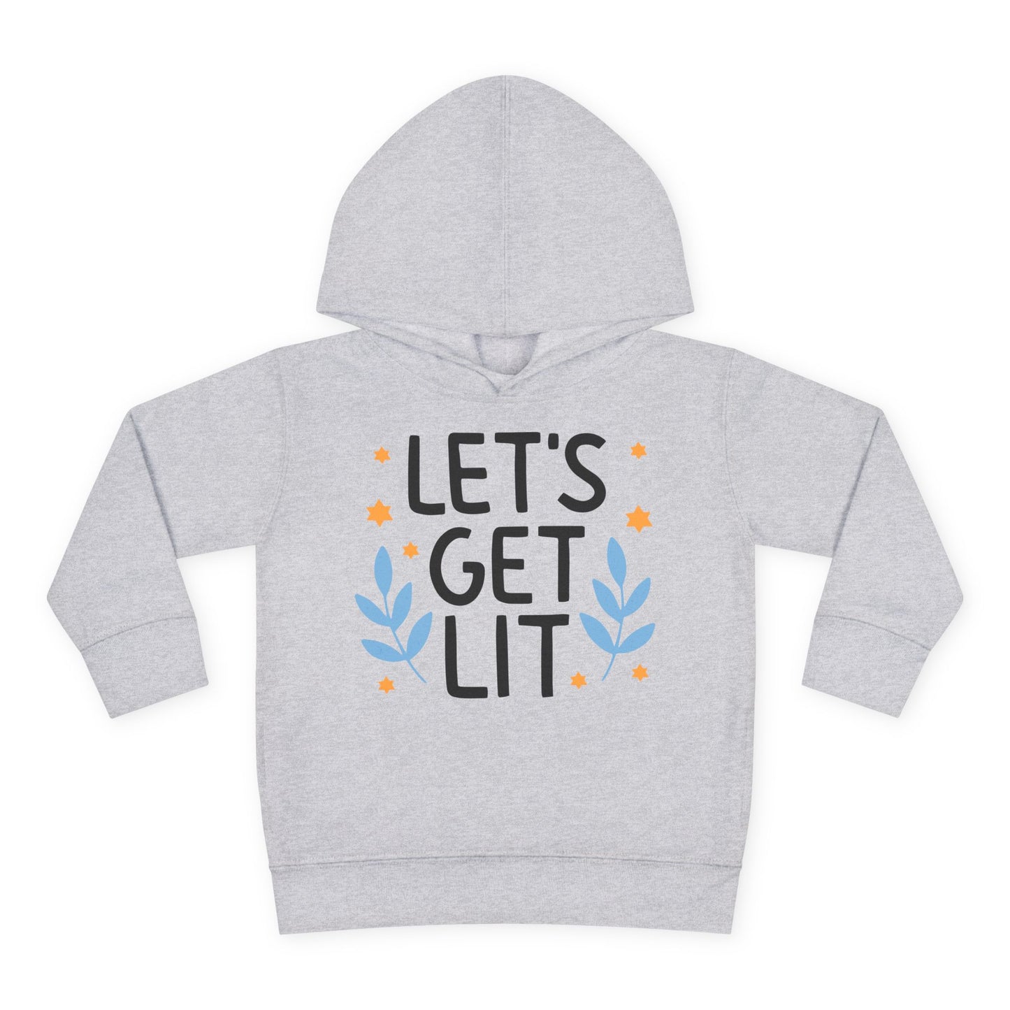 Hanukkah Let's Get Lit Toddler Pullover Fleece Hoodie