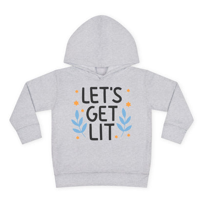 Hanukkah Let's Get Lit Toddler Pullover Fleece Hoodie