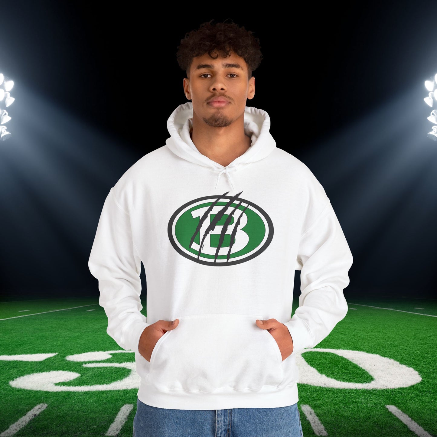 Brenham ISD Logo w/Claw Marks Adult Heavy Blend™ Hoodie