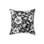Monochrome Paradise Bloom Throw Pillow