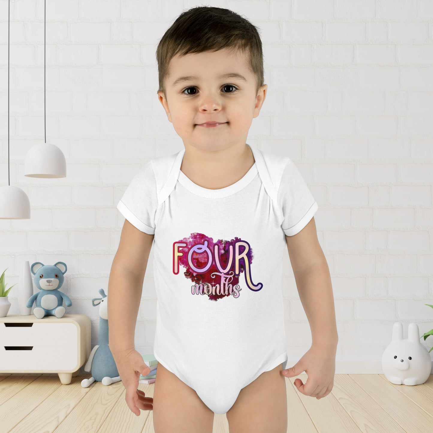 Stardust Baby Milestone Bodysuit-Four Months