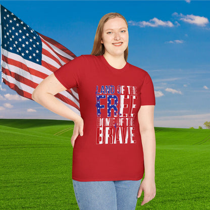 Land of the Free Home of the Brave Adult T-Shirt