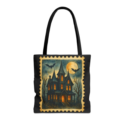 Haunted House Canvas Tote Bag