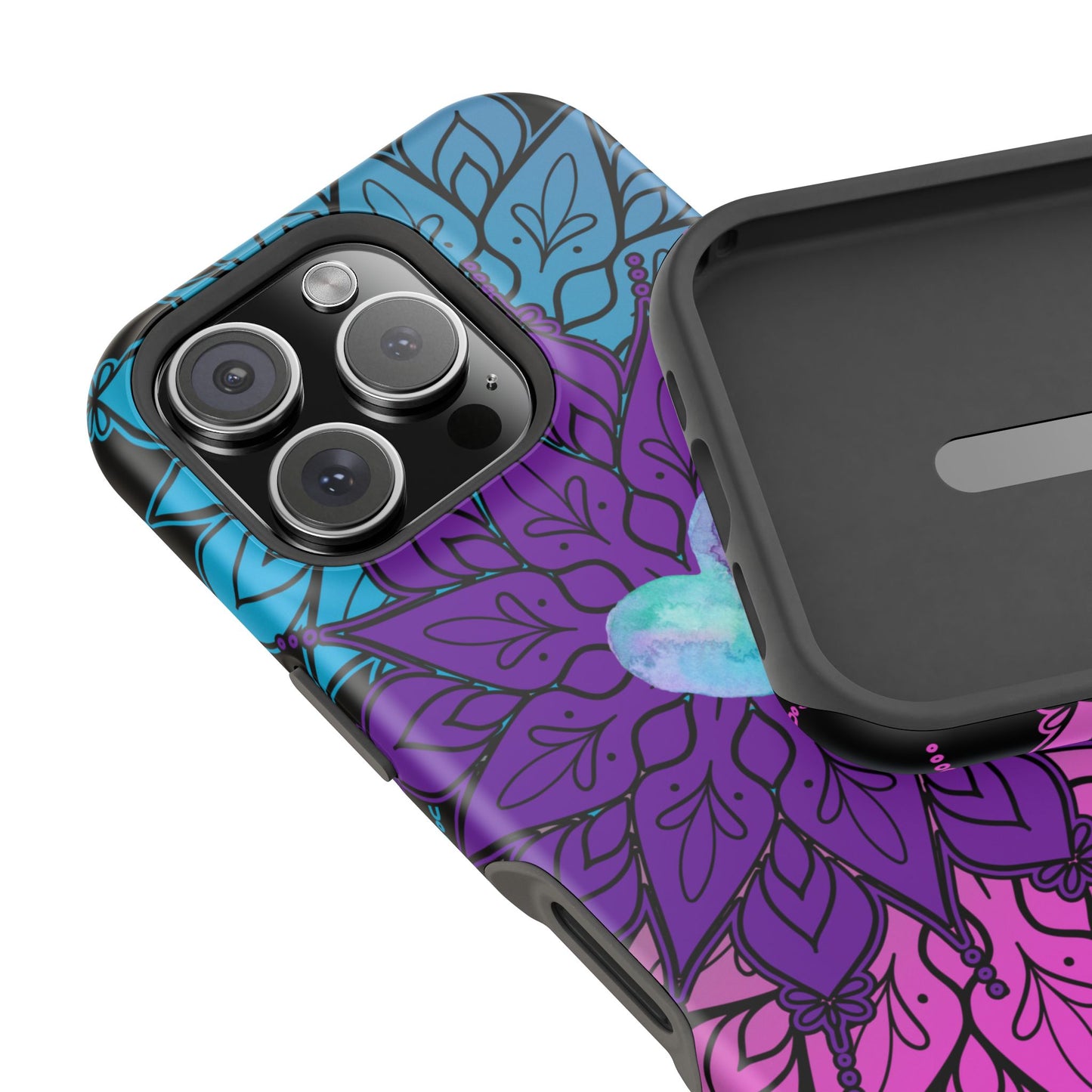 Colorful Mandala w/Heart MagSafe® Compatible Tough Case for iPhone