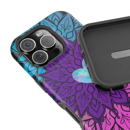 Colorful Mandala w/Heart MagSafe® Compatible Tough Case for iPhone