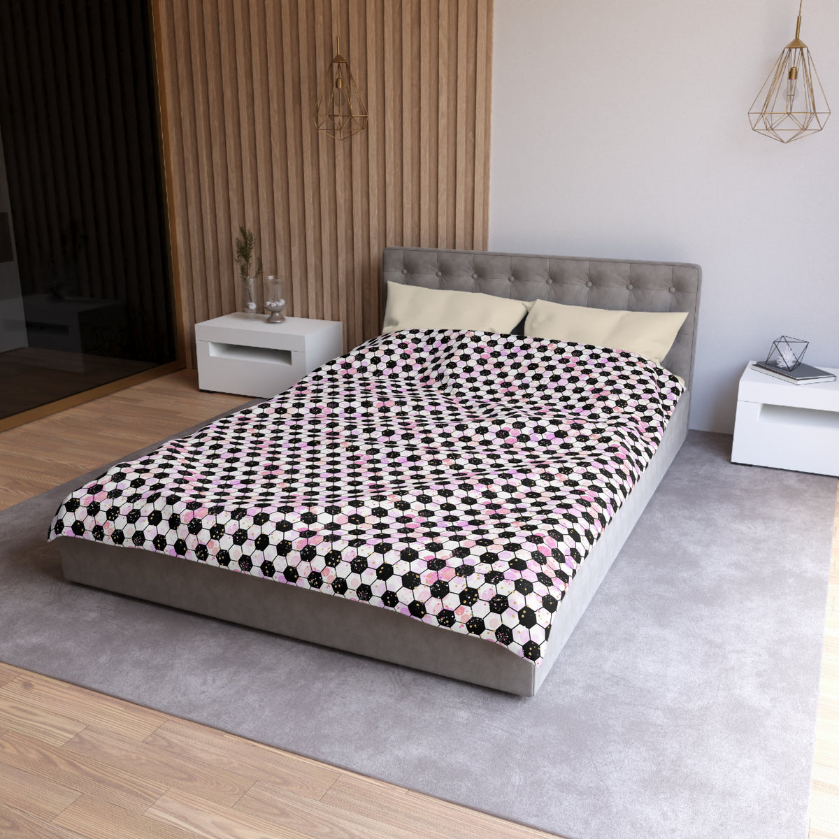 Pink Soccer Fever Microfiber Duvet Cover
