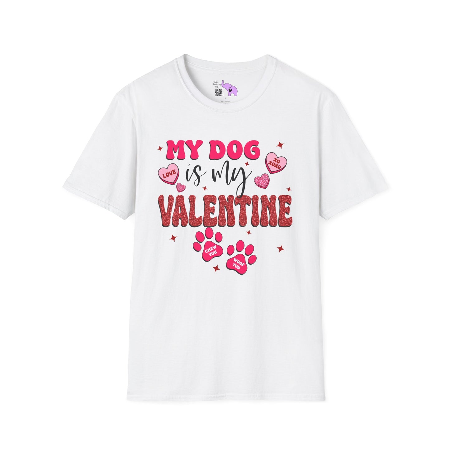 My Dog Is My Valentine Adult T-shirt