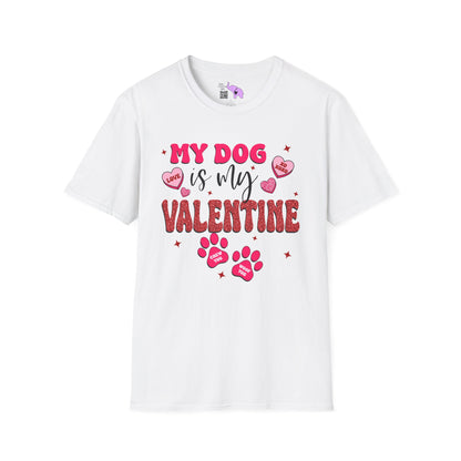 My Dog Is My Valentine Adult T-shirt