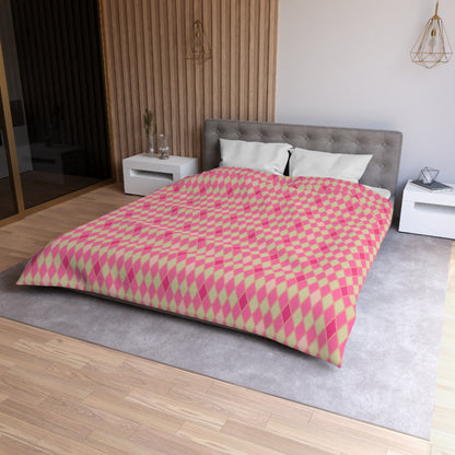 Pink Amour Harlequin Microfiber Duvet Cover