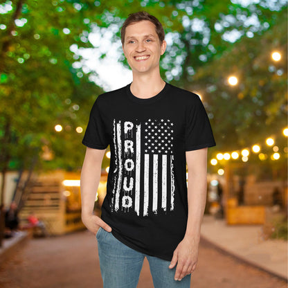 Proud American Flag Adult T-shirt