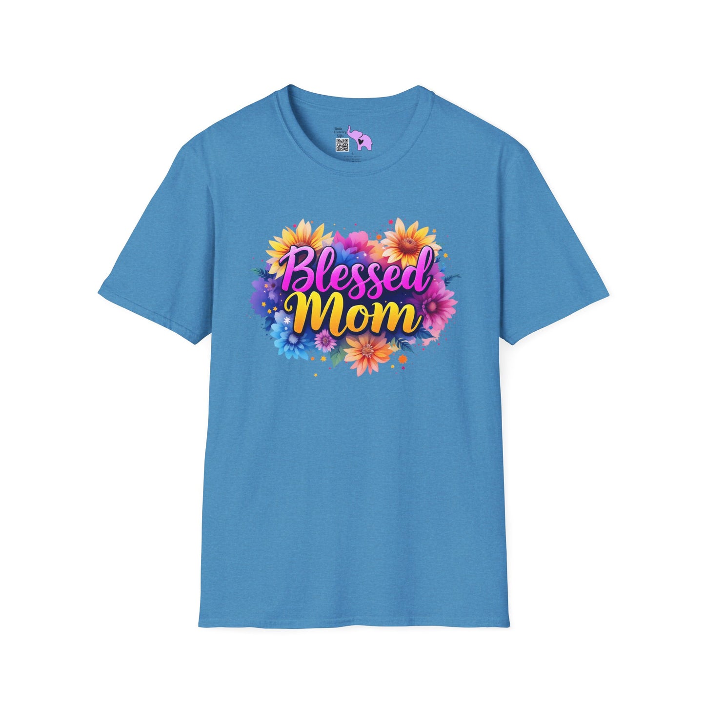 Blessed Mom (Vibrant Floral) Adult T-shirt