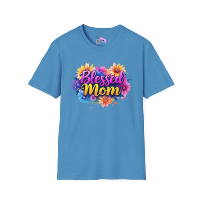 Blessed Mom (Vibrant Floral) Adult T-shirt