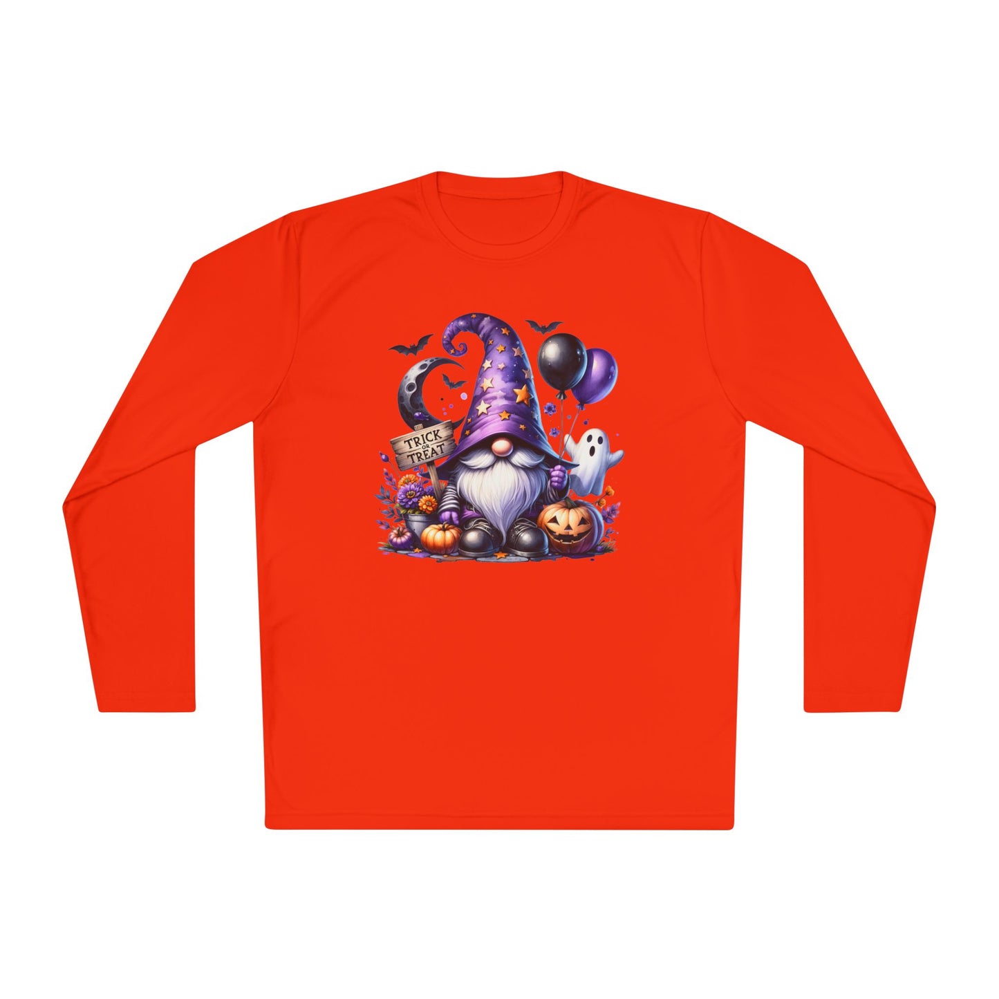 Trick or Treat Witchy Gnome Adult Long Sleeve Tee