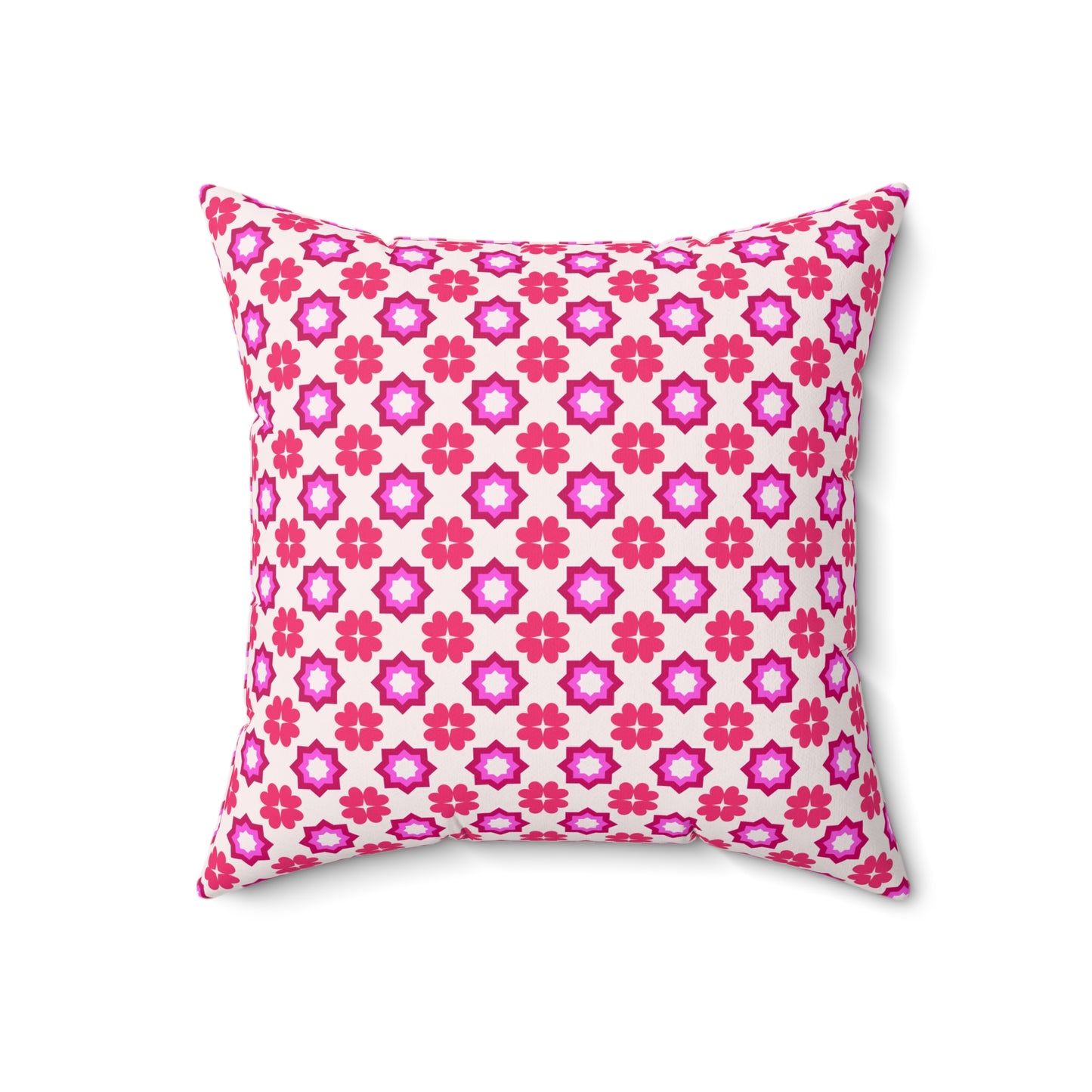 Rosy Star Garden Throw Pillow