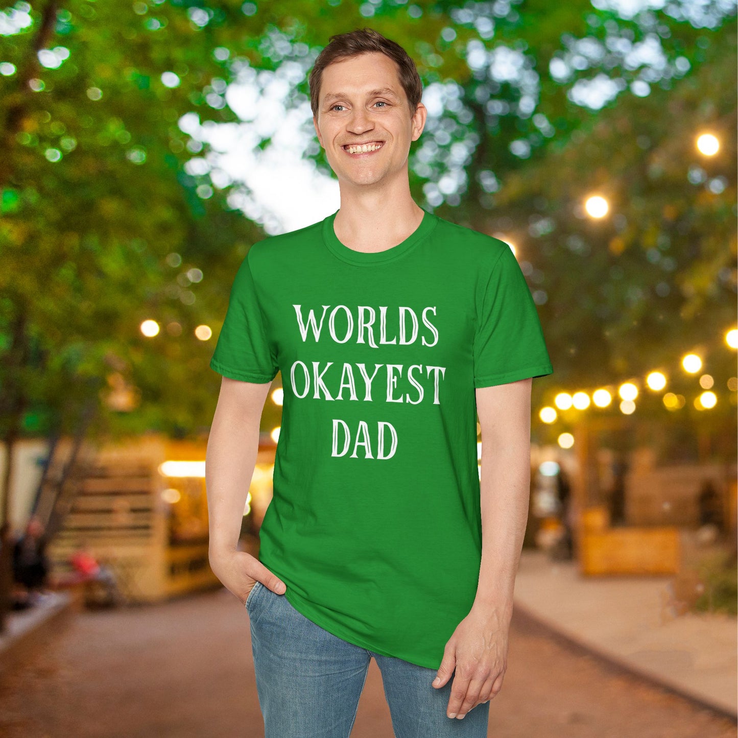 Worlds Okayest Dad Adult T-shirt