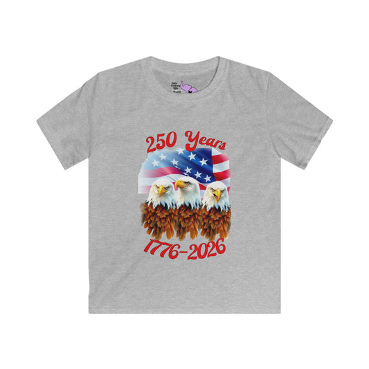 Three Eagles 250 Years 1776-2026 Youth Softstyle Tee