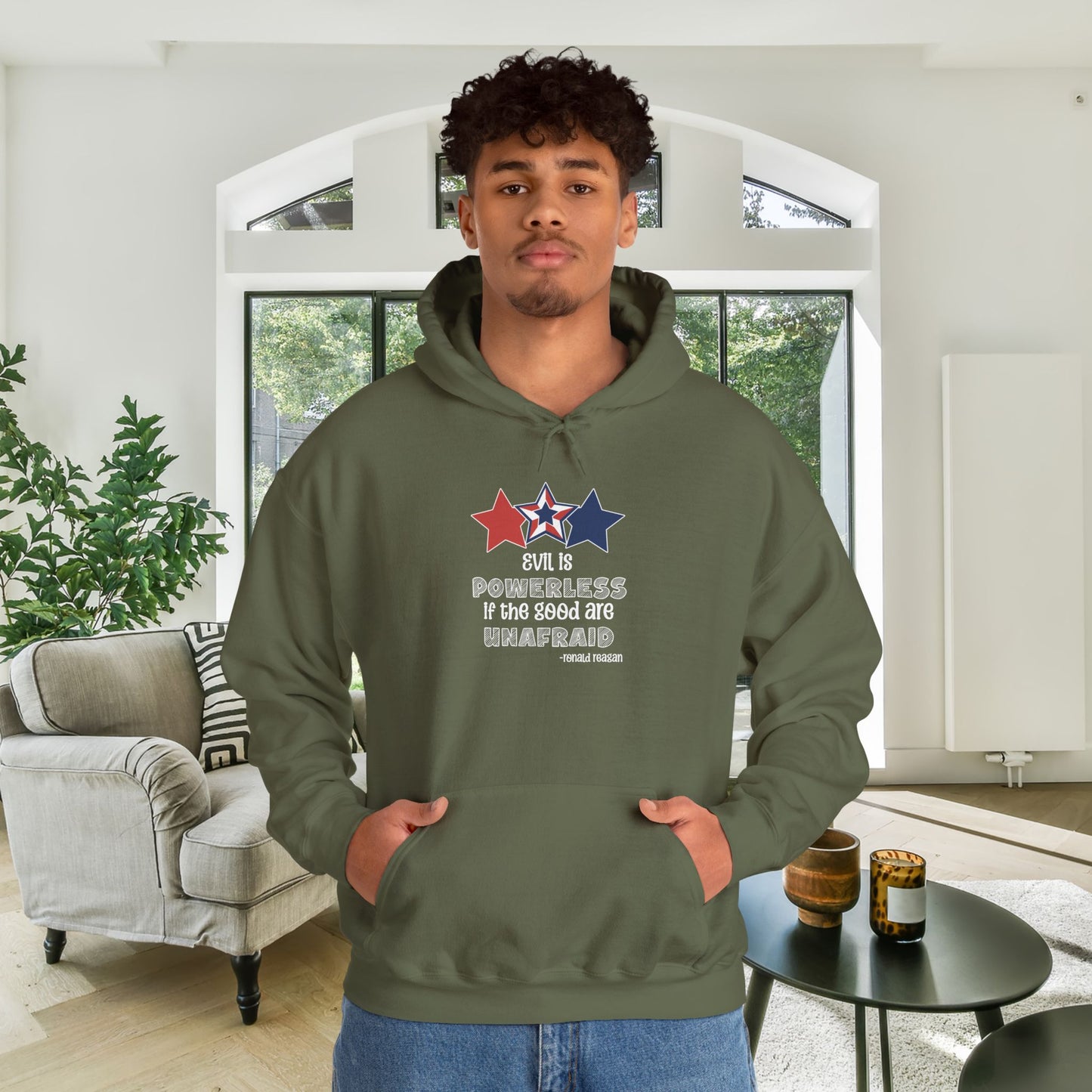 Evil is Powerless If The Good Are Unafraid Heavy Blend™ Hooded Sweatshirt