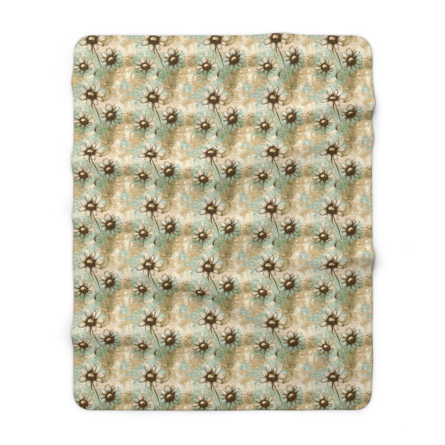 Worn Meadow Daisies Fleece Blanket