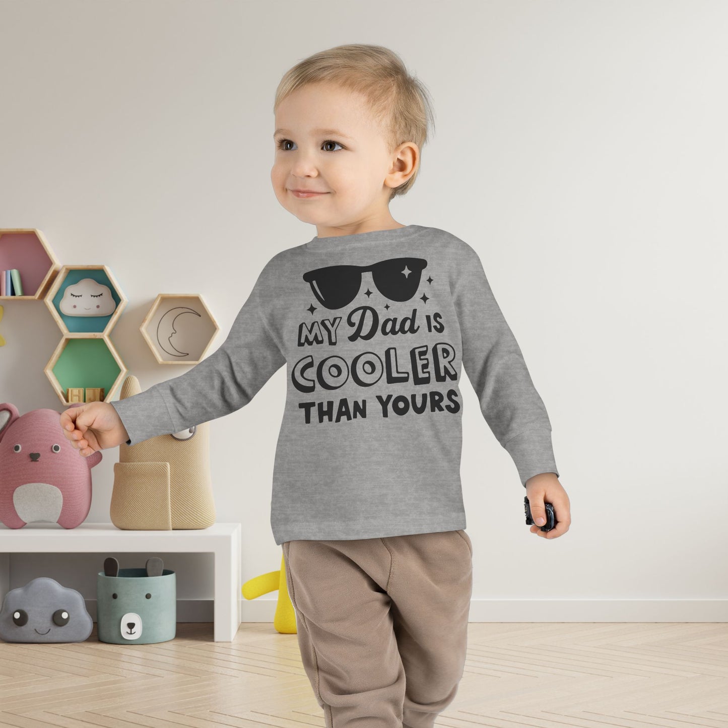 My Dad is Cooler Than Yours Toddler Long Sleeve Tee